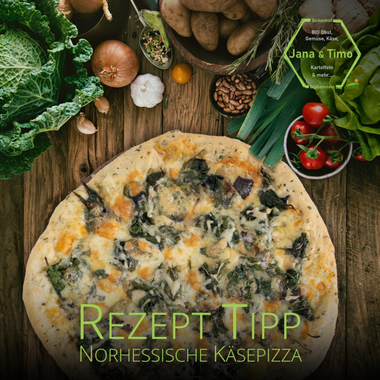 Mehr über den Artikel erfahren Rezept Tipp: Nordhessische Käsepizza | vegetarisch – auf Wunsch