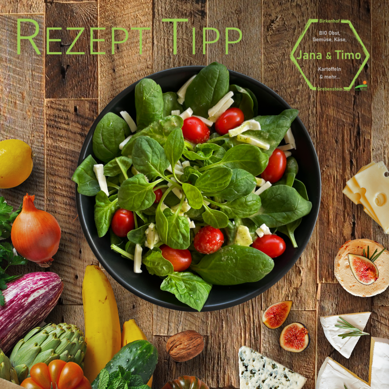Read more about the article Rezept Tipp: Babyspinat-Salat mit Mozzarella & Thymian | vegetarisch
