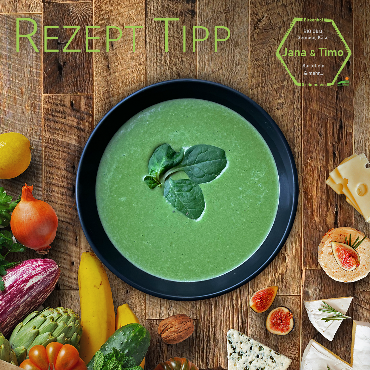 Read more about the article Rezept Tipp: Babyspinat-Suppe mit Gorgonzola | vegetarisch